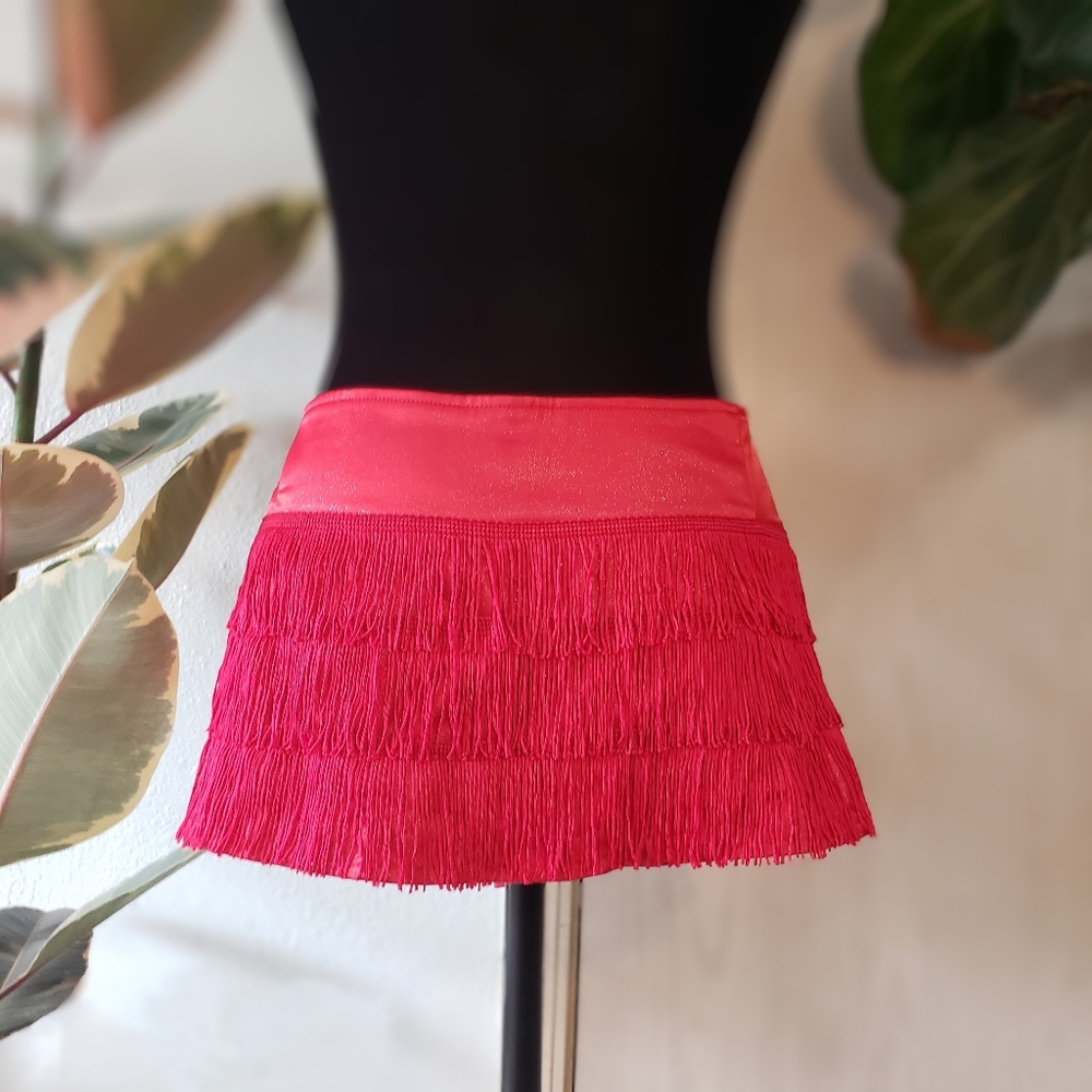 Red Tassels Ultra Mini Skirt - Picture 2 of 2